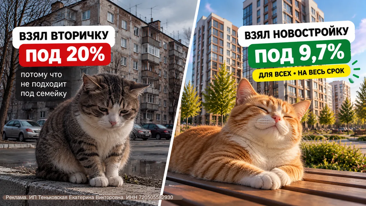 🤩 Пока все обсуждают новые условия по семейке, в Тюмени ввели ставку 9,7% на весь срок