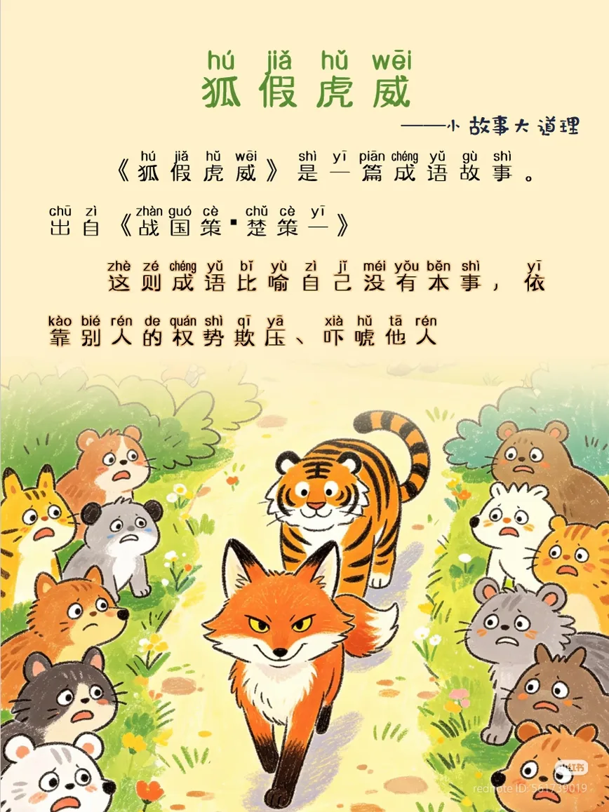 🦊 Разбираем идиому 狐假虎威 (hú jiǎ hǔ wēi) —
