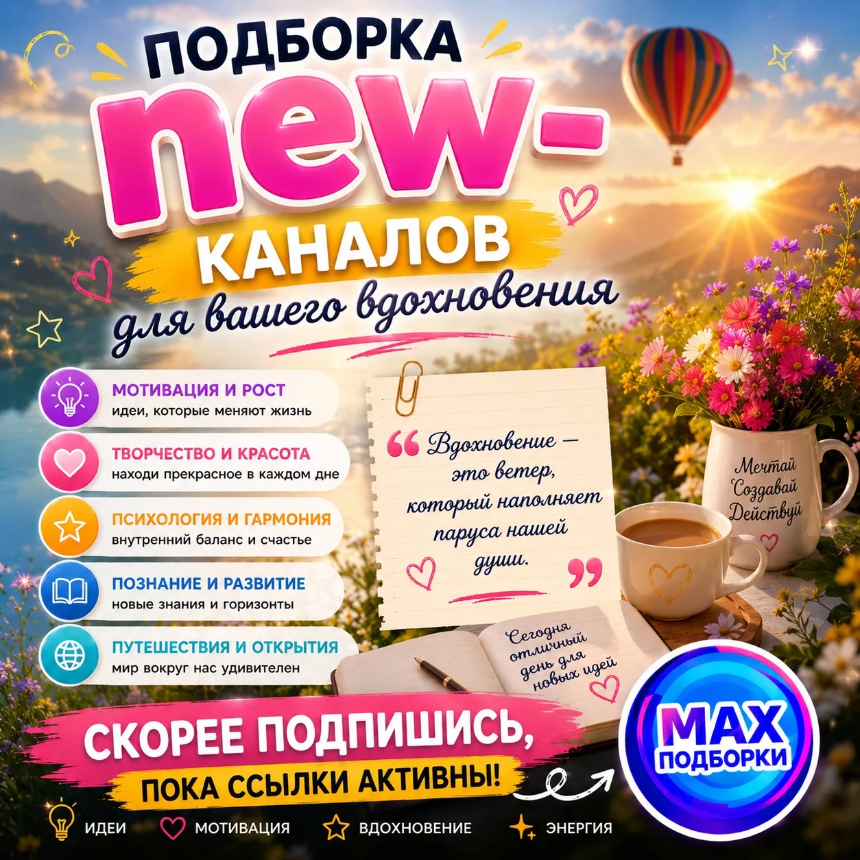 ✨ Иногда одна идея способна изменить целый день, а одно вдохновение — целую жизнь. 

Мы собрали для 