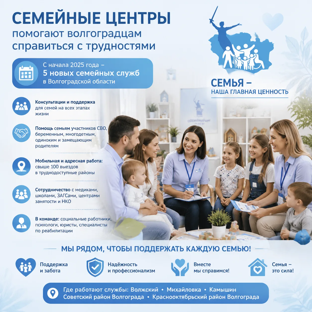 «Семейный центр»: ваша надежная опора в Волгоградской области

Семья — это главное, но даже самым кр