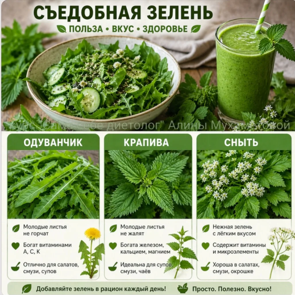 Полезная зелень под нашими ногами🌱