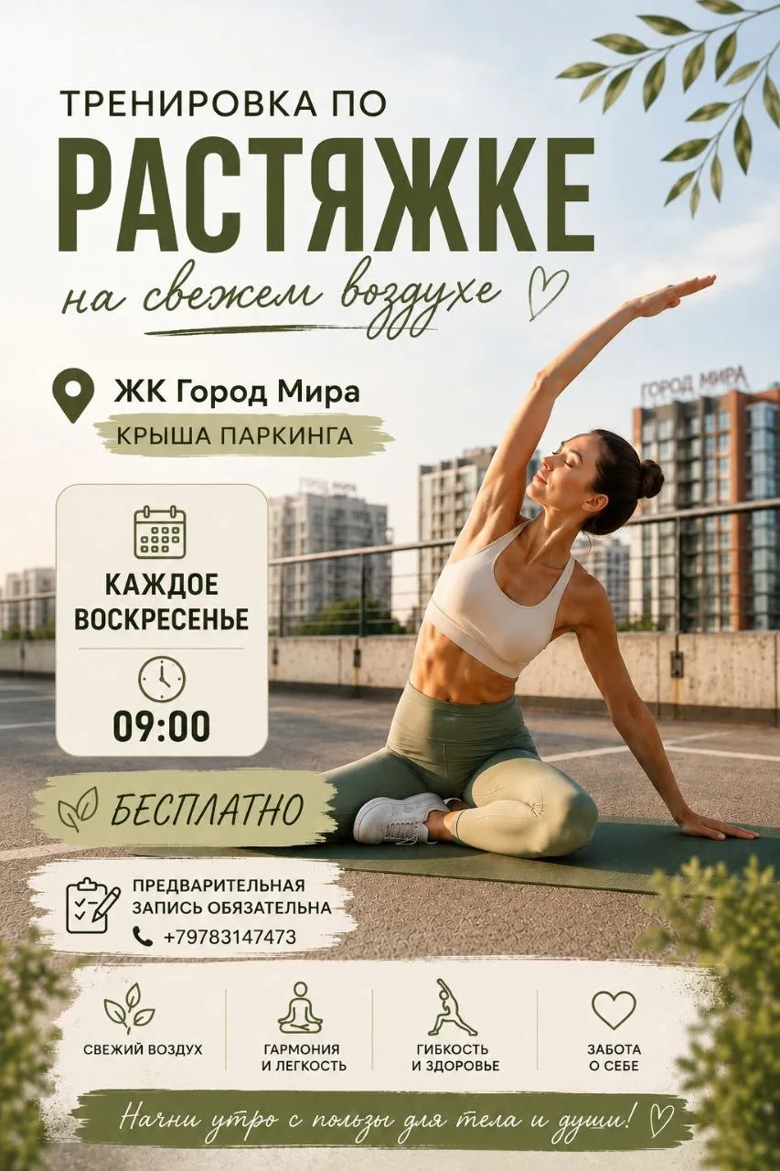 Лето - время, когда тело просит движения, а душа - солнца и свободы!☀️
Приглашаем вас на тренировки 