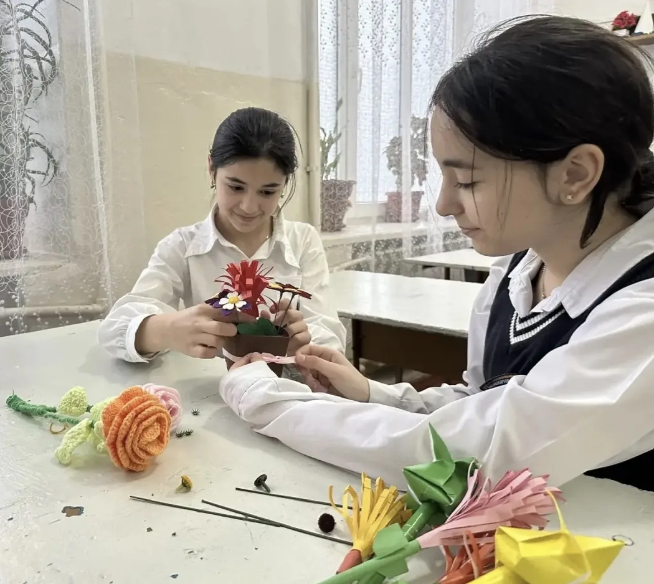 💐Яркий урок труда в Курушской школе №2  📌Ученики 7 «А» класса МКОУ «Курушская СОШ №2 им. Я. С. Аскан