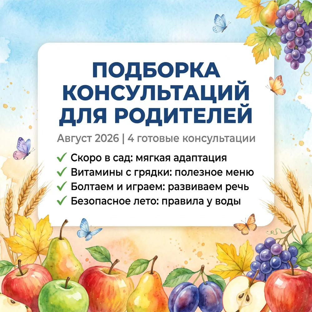 🍎 Августовские консультации для родителей уже готовы!