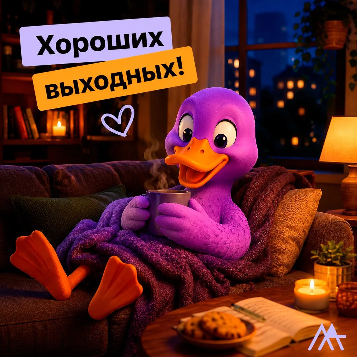 Гусь одобряет: выходные – время перезагрузки!💜

✨В «МедиАртерии» уверены: чтобы поток идей не иссяк