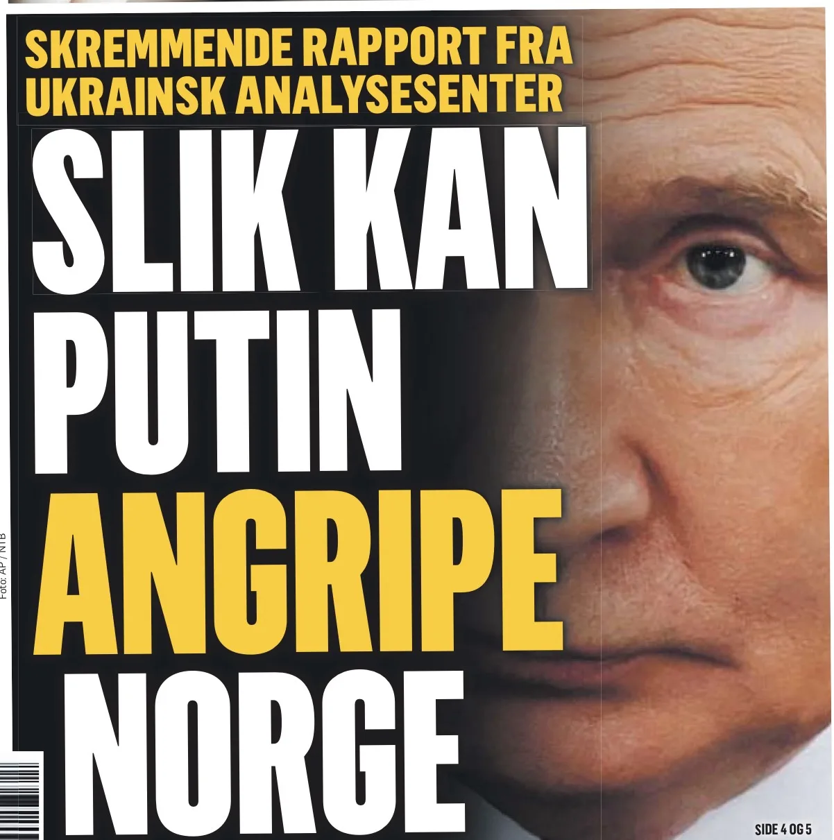 Первая полоса норвежской Dagbladet опять пугает русскими: «Как Путин может напасть на Н...