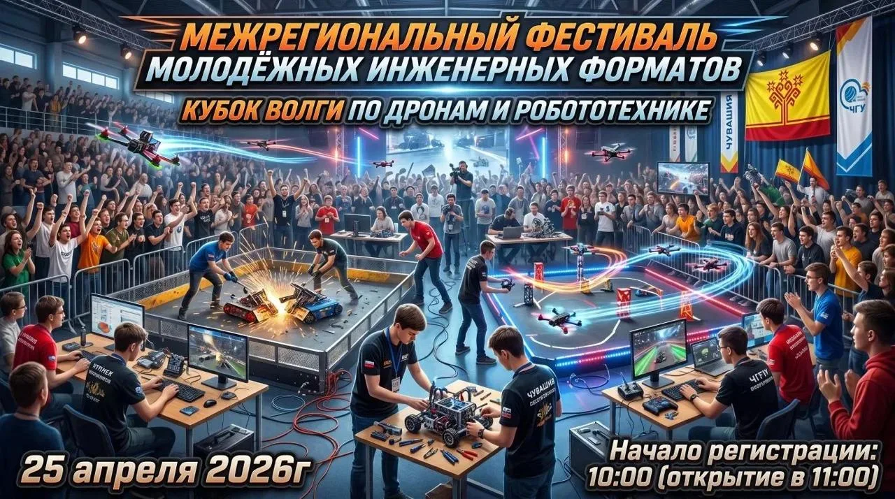 🚁 25 апреля проведем в Чебоксарах «Кубок Волги по дронам и робототехнике»