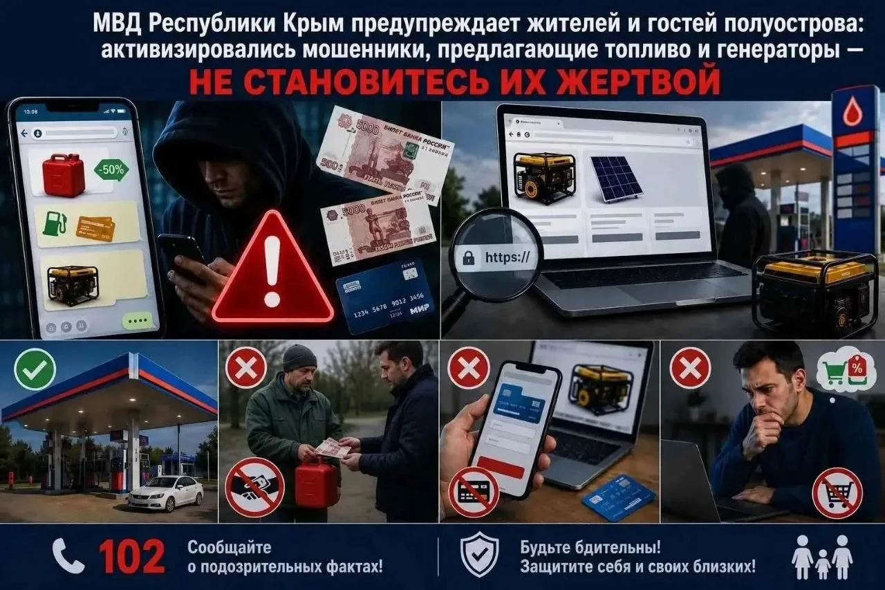 ❗️Мошенники активизировались в Крыму на фоне сложной ситуации с топливом и светом.