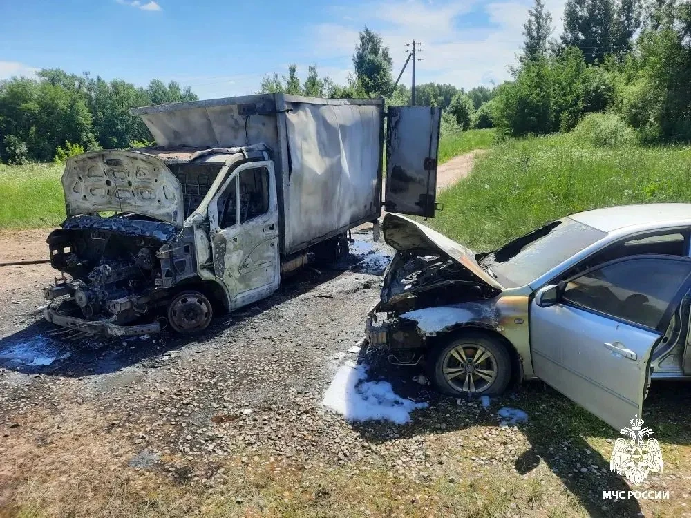 😱😱😱 В Прибрежном под Костромой внезапно вспыхнула «Газель»