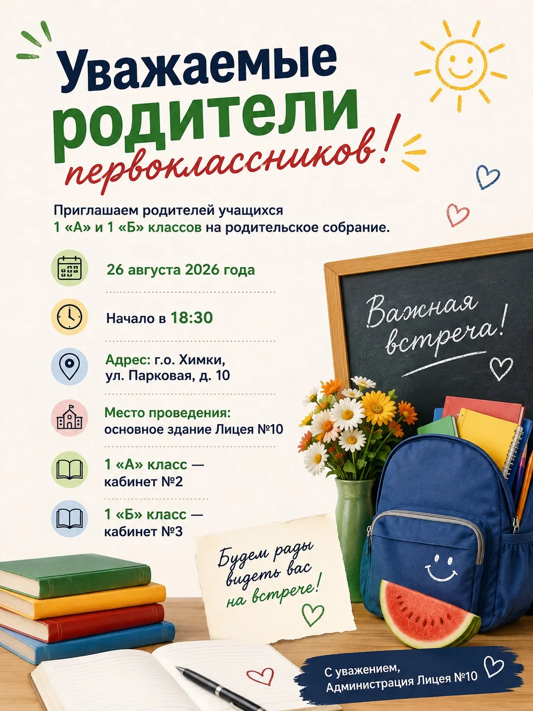 📣 Уважаемые родители первоклассников!