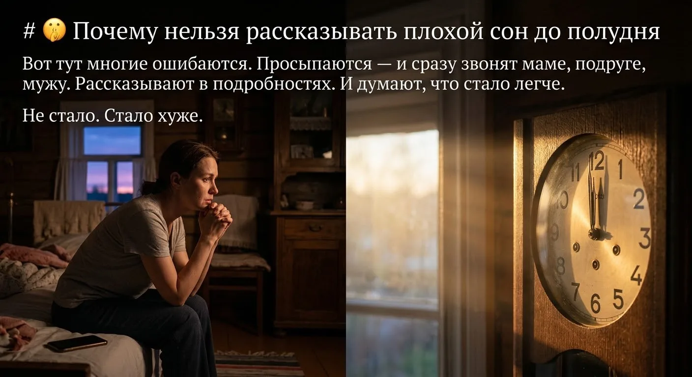🤫 ПОЧЕМУ НЕЛЬЗЯ РАССКАЗЫВАТЬ ПЛОХОЙ СОН ДО  ПОЛУДНЯ