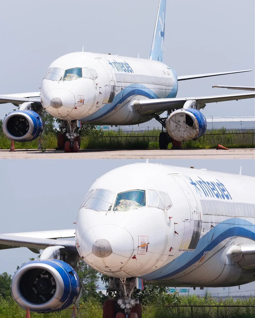 Самолет Sukhoi SSJ-100 мексиканской авиакомпании Interjet  одиноко стоит на перроне в Т...