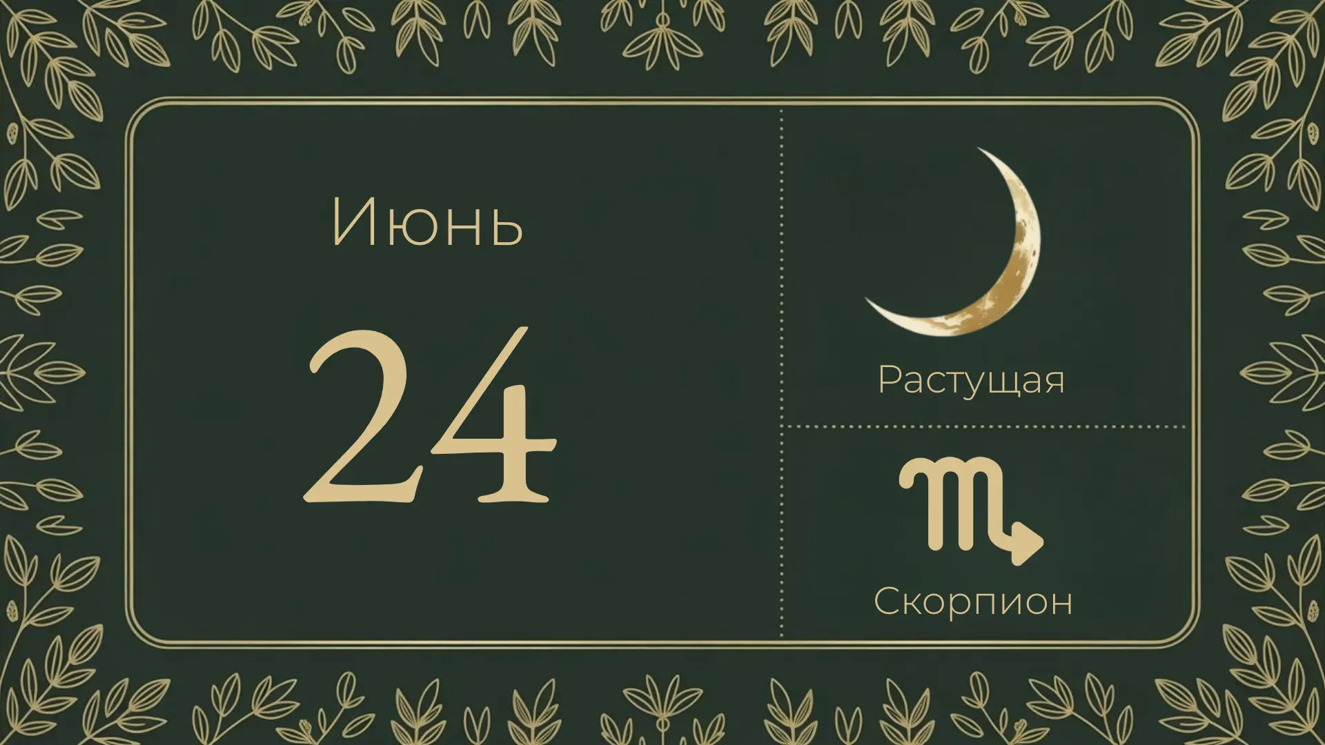 🌒 24 июня — растущая луна, 9-й лунный день