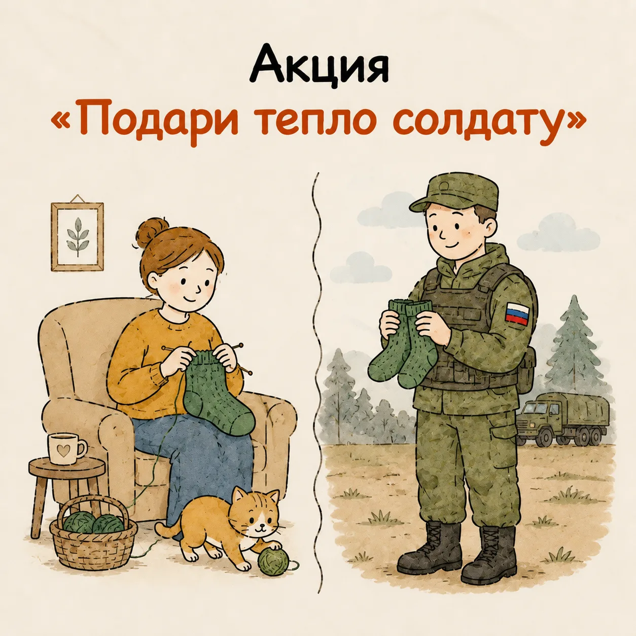 АКЦИЯ «ПОДАРИ ТЕПЛО СОЛДАТУ»🇷🇺