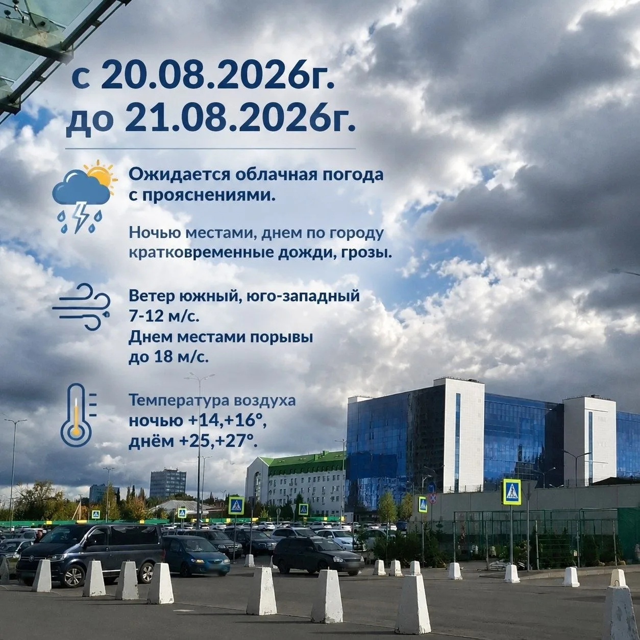 В Уфе ожидаются дожди, грозы и сильный ветер🌧