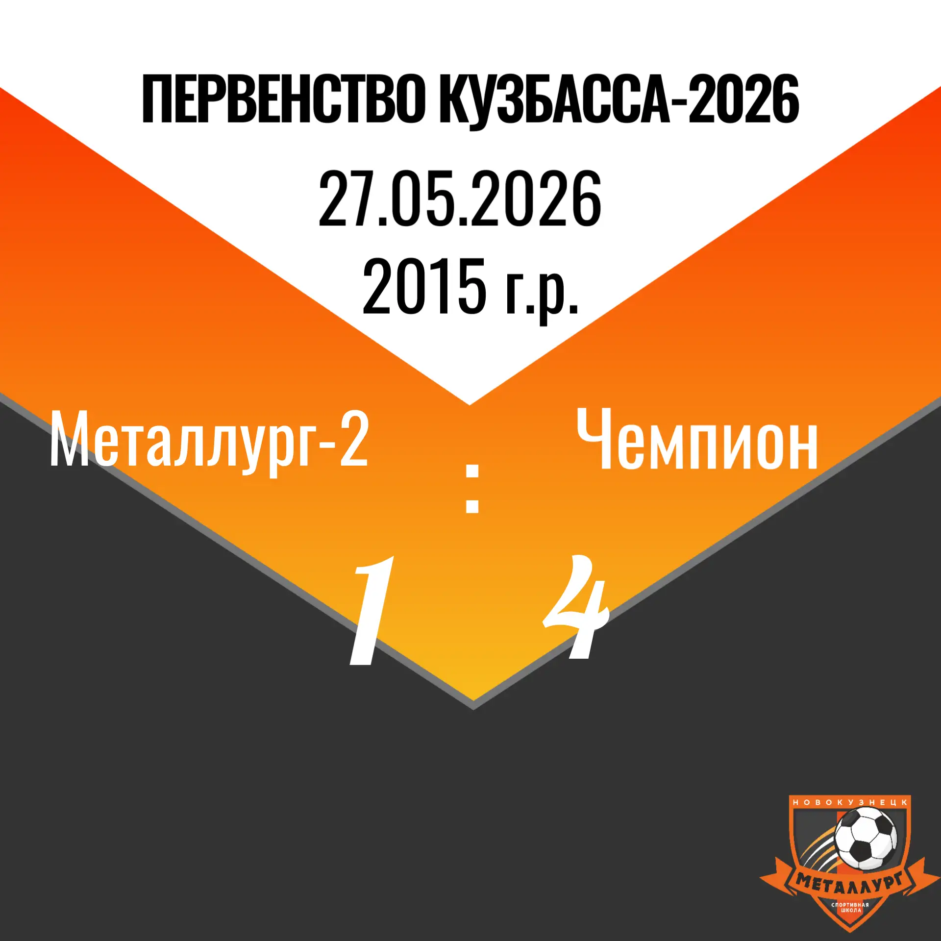 Результаты Первенства Кузбасса -2026 за 27 мая по 2015 г.р. Встречались команды "Металл...