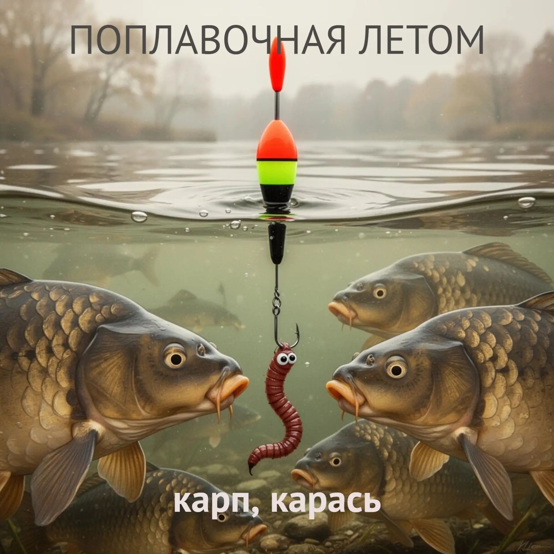 Конец мая: карп, карась, линь на поплавочную удочку. 🎣