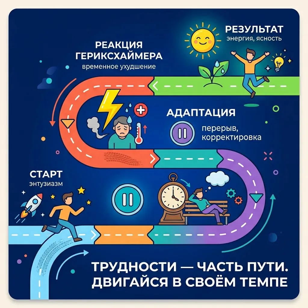 КАК НЕ СОЙТИ С ПУТИ: мотивация и подводные камни очищения

Вы начали программу очищения. 
Первые дни