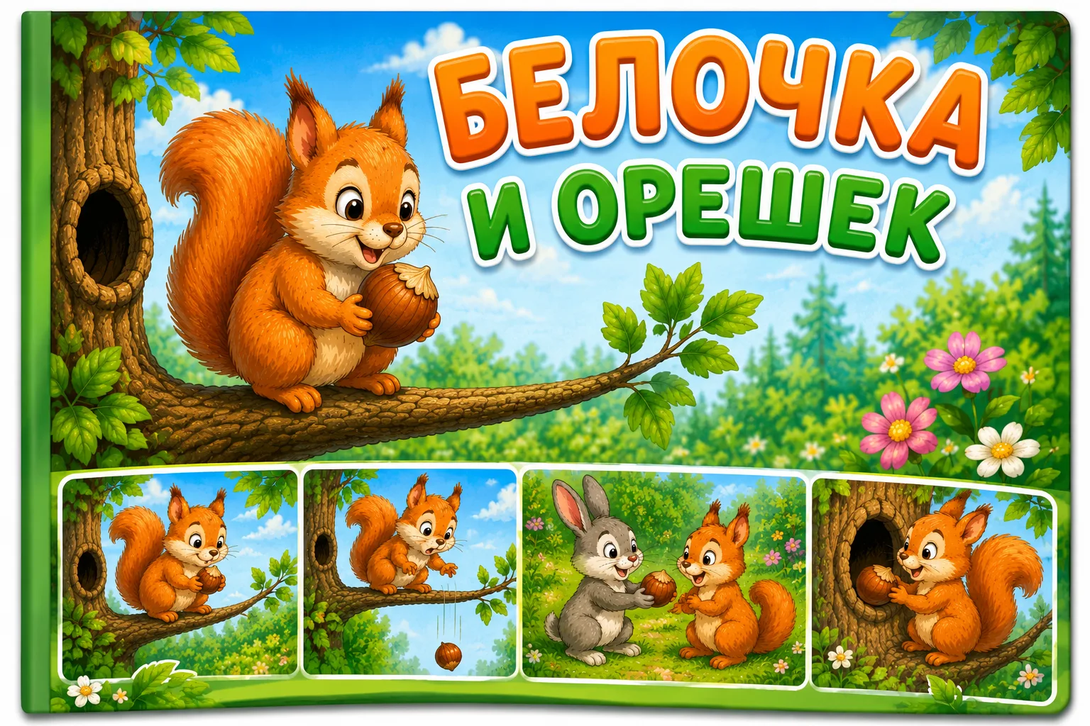 📖 Рассказ «Белочка и орешек»

На ветке дерева сидела белочка. В передних лапках она держала орешек.
