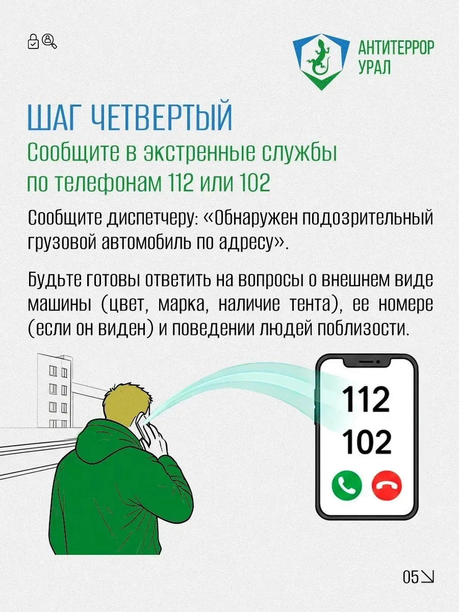 Алгоритм действий при обнаружении подозрительного грузовика

Противник всё чаще использует гражданск