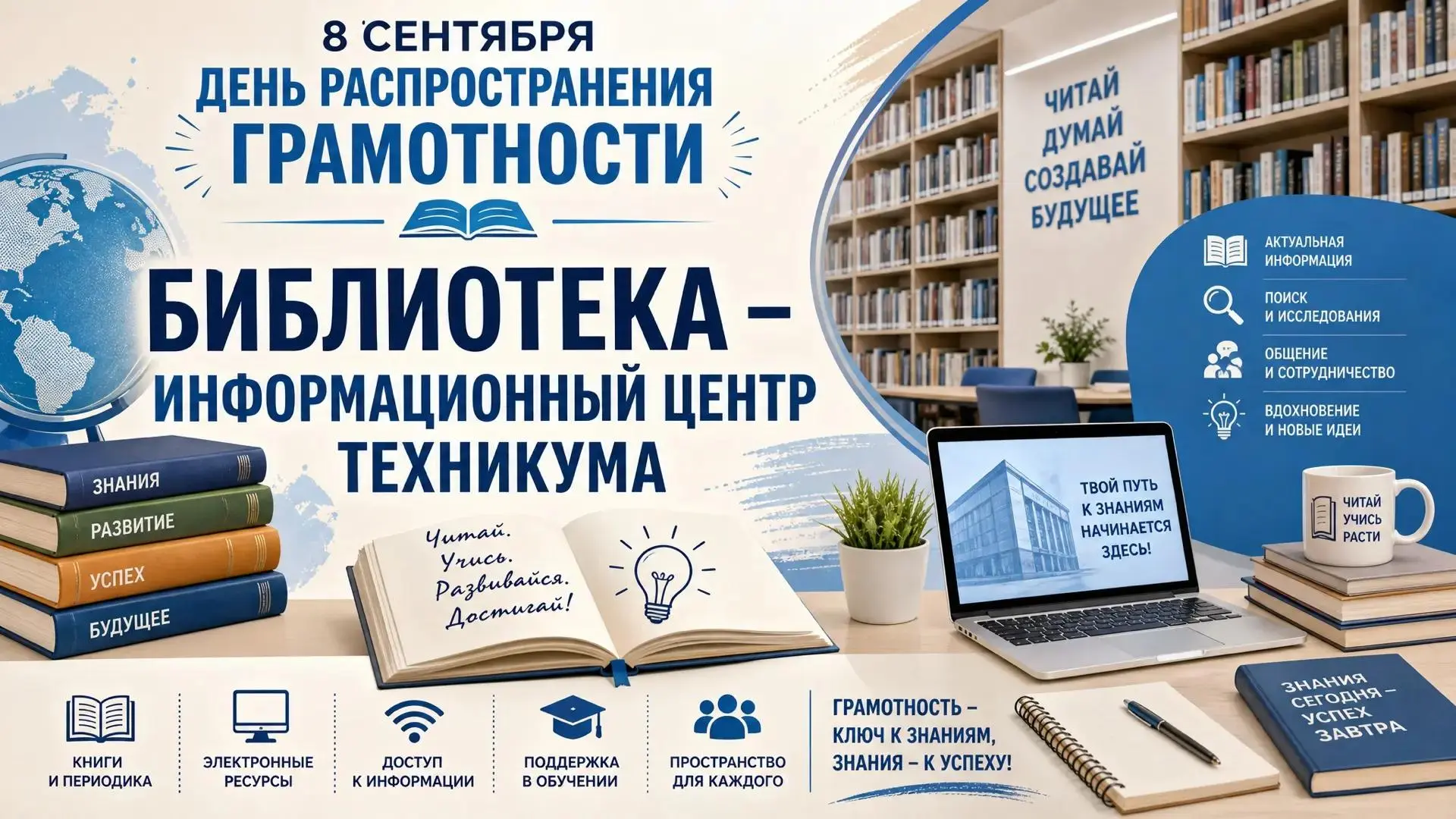 Грамотность начинается с библиотеки!
