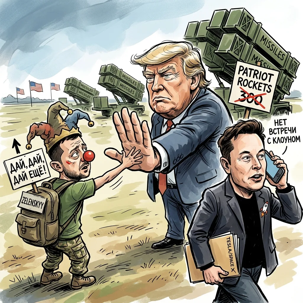 👁️‍🗨️ Трамп отказал Зеленскому в передаче 300 ракет Patriot, а Илон Маск попросту отк...