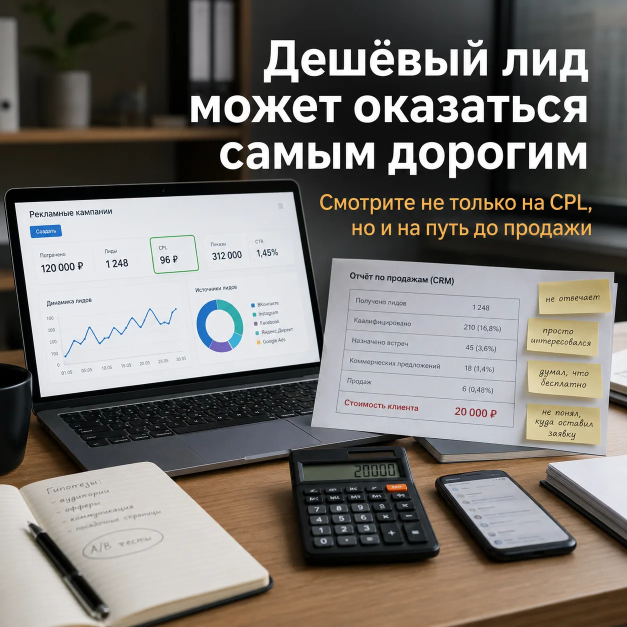 Самый дешёвый лид иногда обходится бизнесу дороже дорогого.⚡️