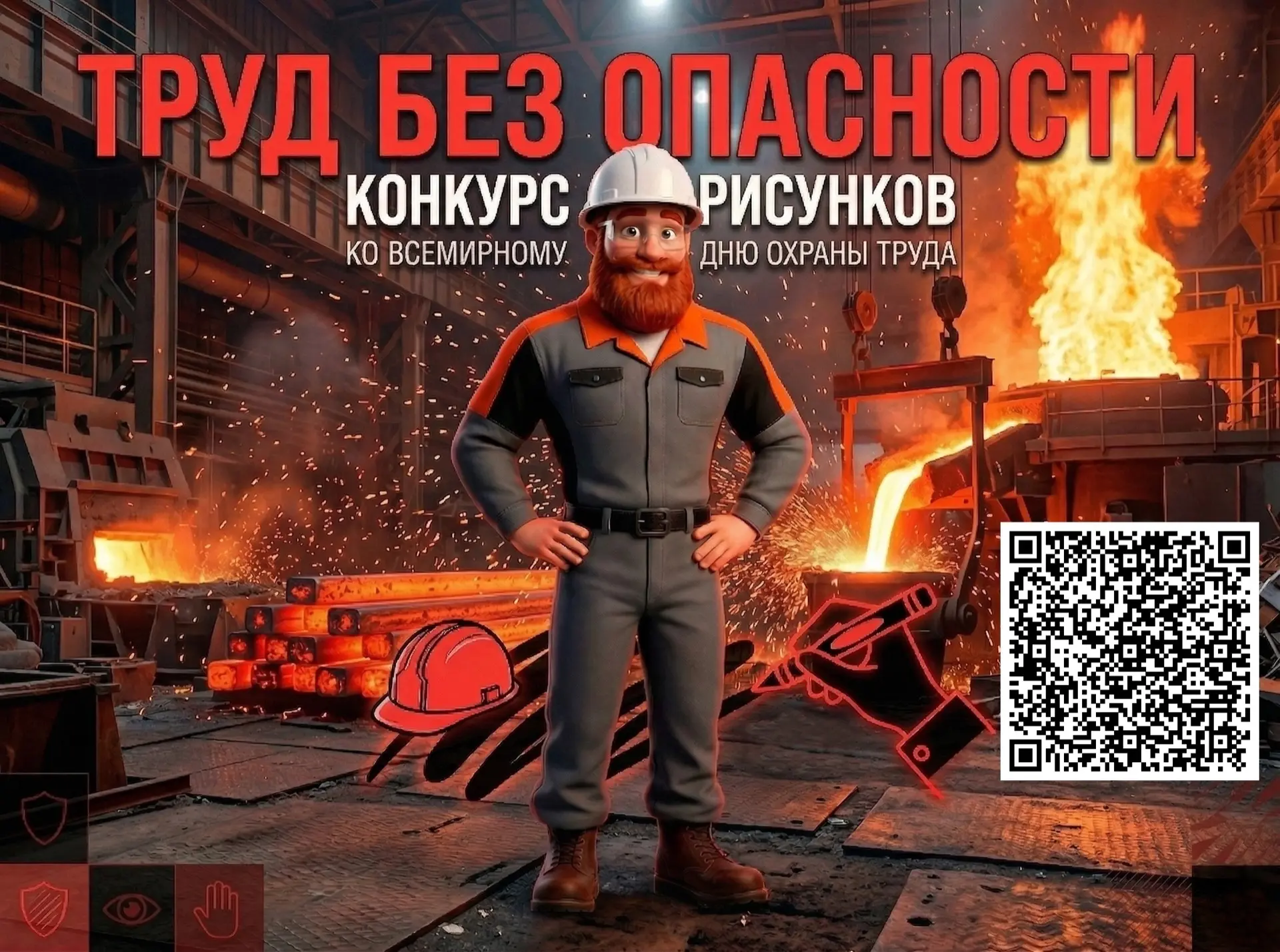 👷‍♂Приглашаем работников комбината и их детей принять участие в конкурсе «Труд БЕЗ опасности»!  Номи