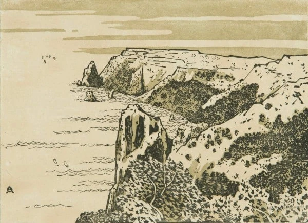 Эта гравюра обманула Бенуа, Сомова и Бакста

Море и высокий берег. Кажется, это работа мастера Хирос
