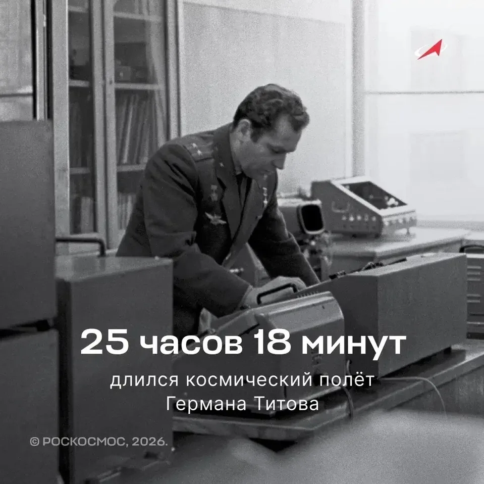 17 витков вокруг Земли совершил Герман Титов с 6 по 7 августа 1961 года

65 лет назад второй космона