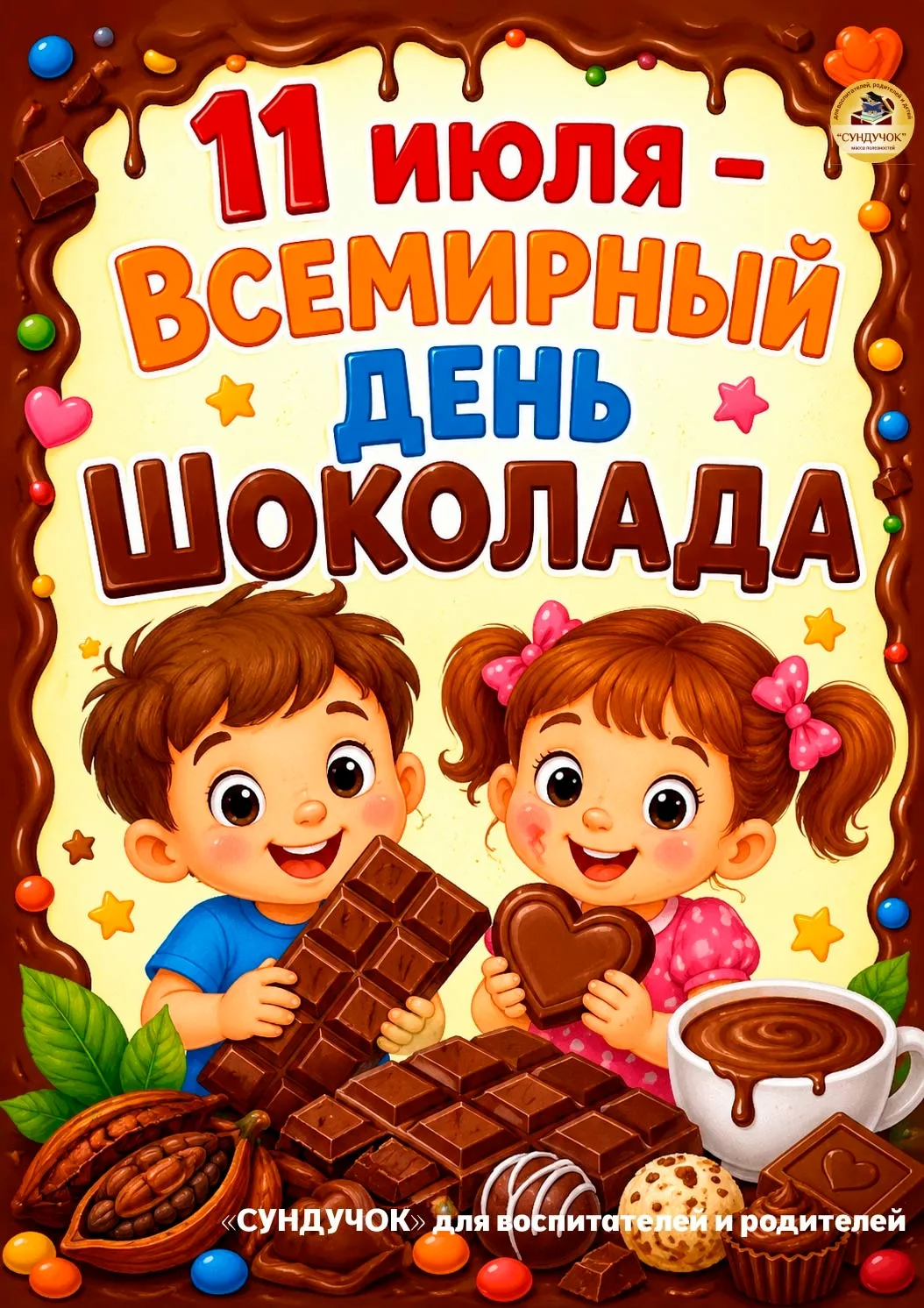 Сегодня, 11 июля, отмечается Всемирный день шоколада! 
Самое вкусное лакомство, которое любят и взро