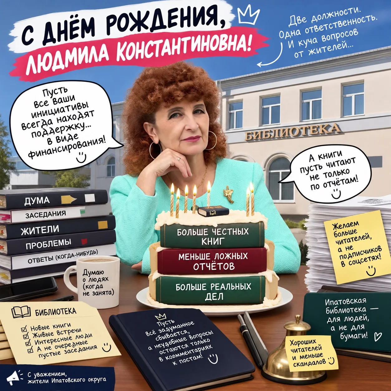🍷Сегодня день рождения у Людмилы Константиновны Балабы — председателя Думы Ипатовского...