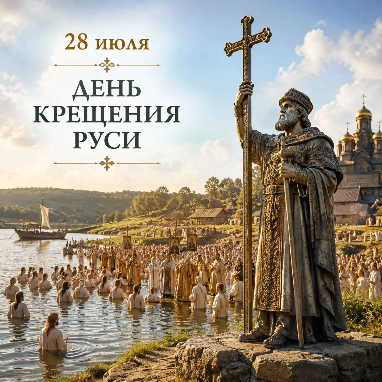 🕊️ 28 июля – День Крещения Руси
 
Сегодня, 28 июля, в России отмечается День Крещения Руси – госуда