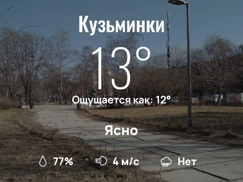 Что с погодой в Кузьминках?