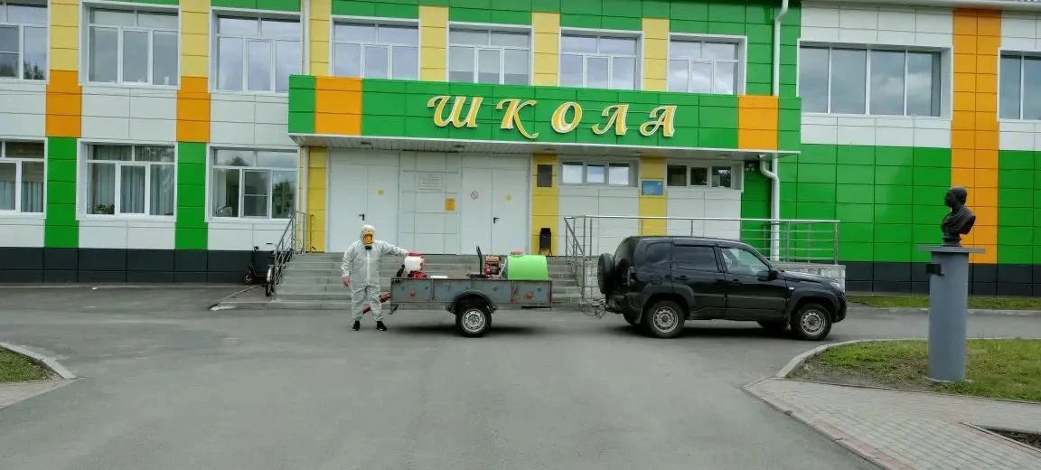 🦟 Проведена противоклещевая обработка территории Мучкапской СОШ (первый корпус)! 🦟