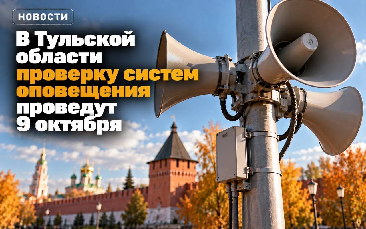 🚨 В Тульской области проверку систем оповещения проведут 9 октября.