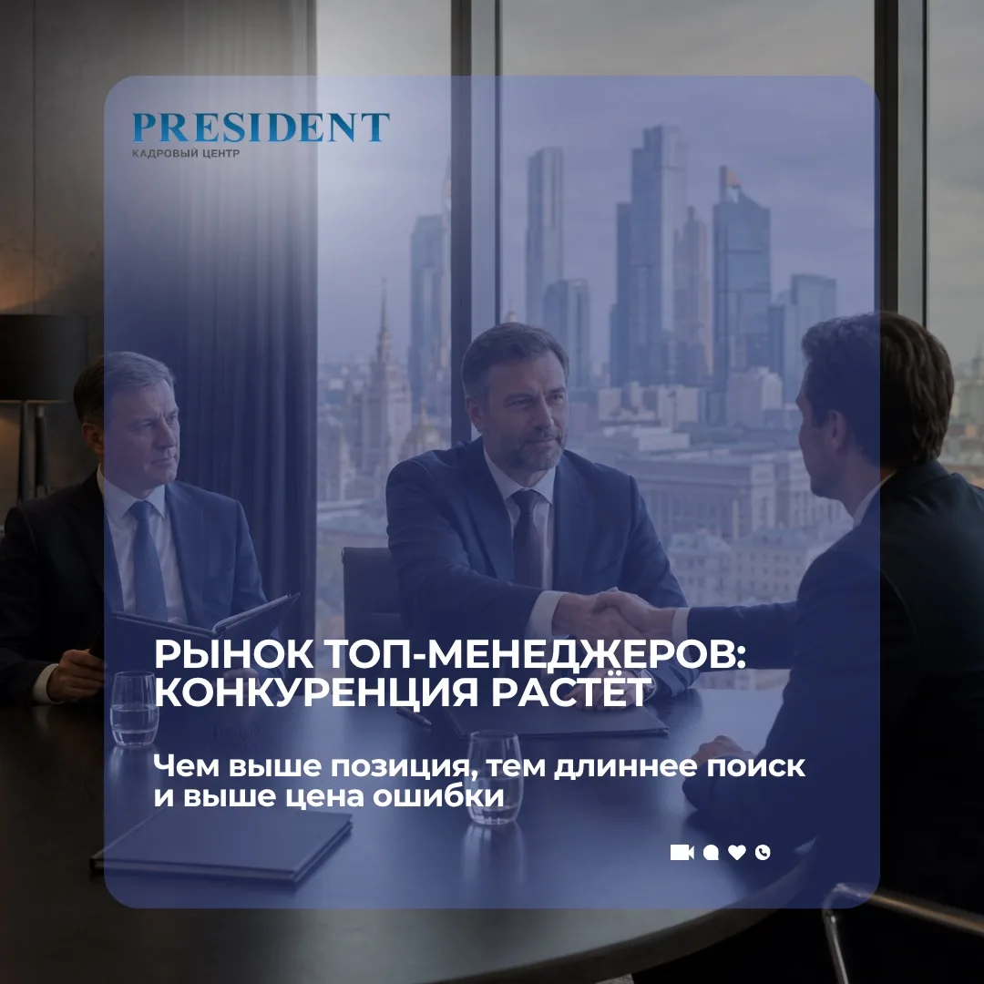 Рынок топ-менеджеров в 2026 году: спрос, сроки подбора, конкуренция