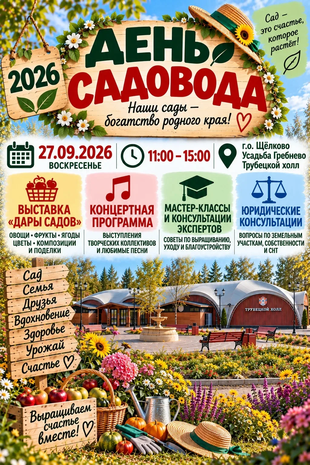 Первое торжественное празднование «Дня садовода Подмосковья» состоится уже 27 сентября ...