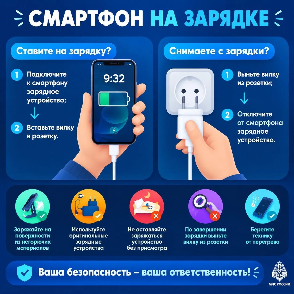 Безопасность вашего дома: правила зарядки смартфона 📱⚡️