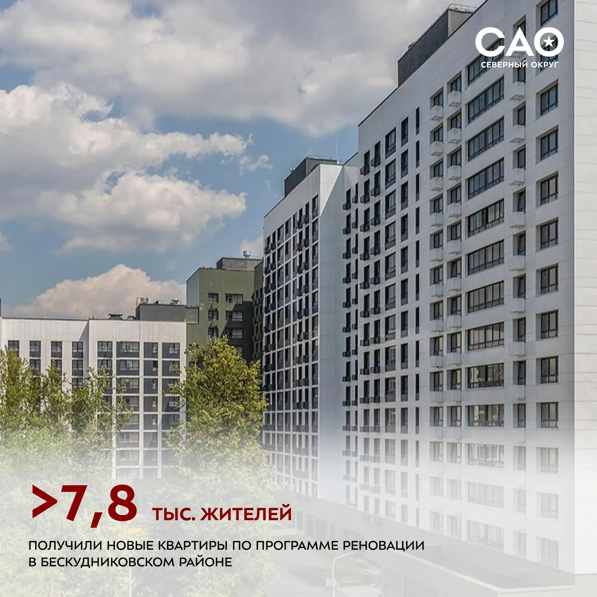 🏠 Более 7,8 тысячи жителей Бескудниковского района получили новые квартиры по программ...