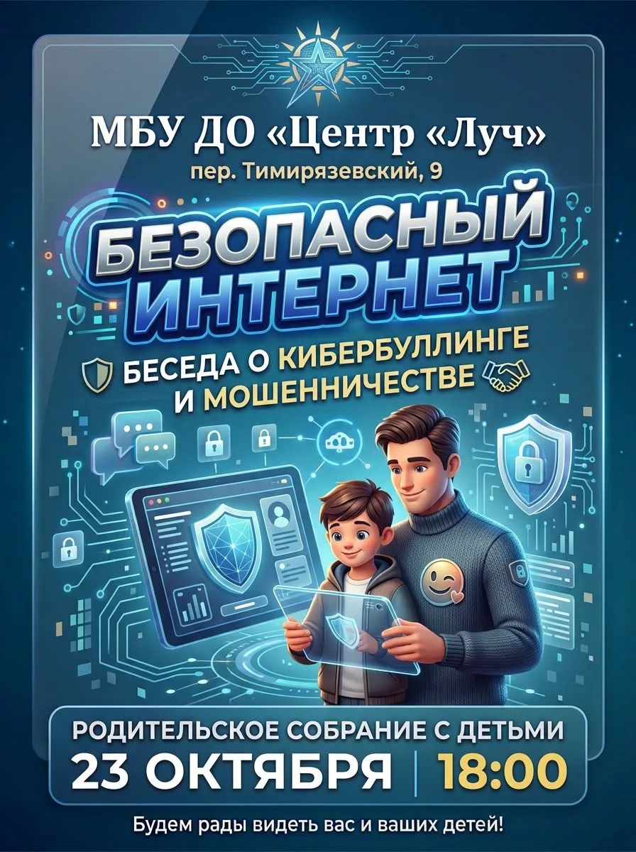 🛡️ «Безопасный интернет»: встреча для родителей и детей! 🛡️23 октября в 18:00 в МБУ Д...