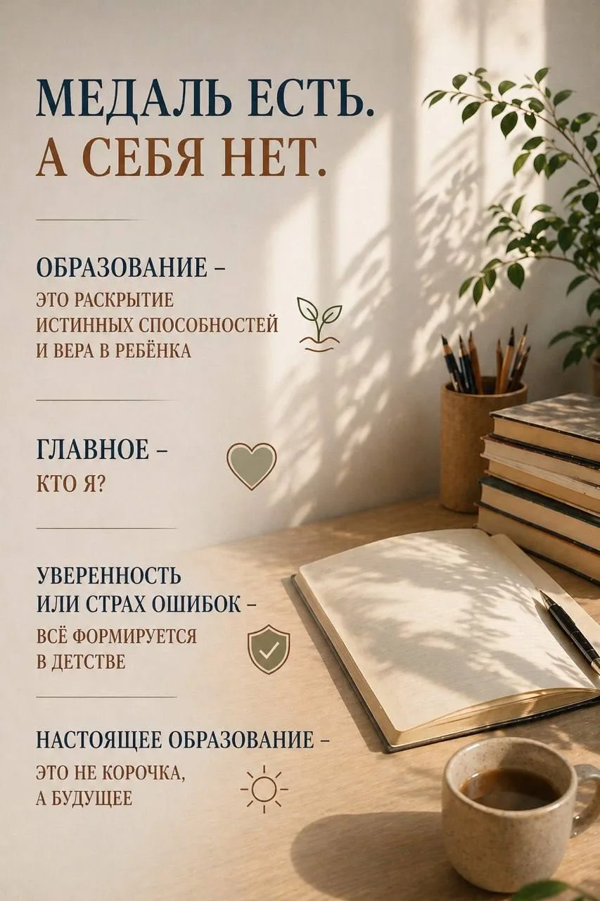 Медаль есть. А себя нет.