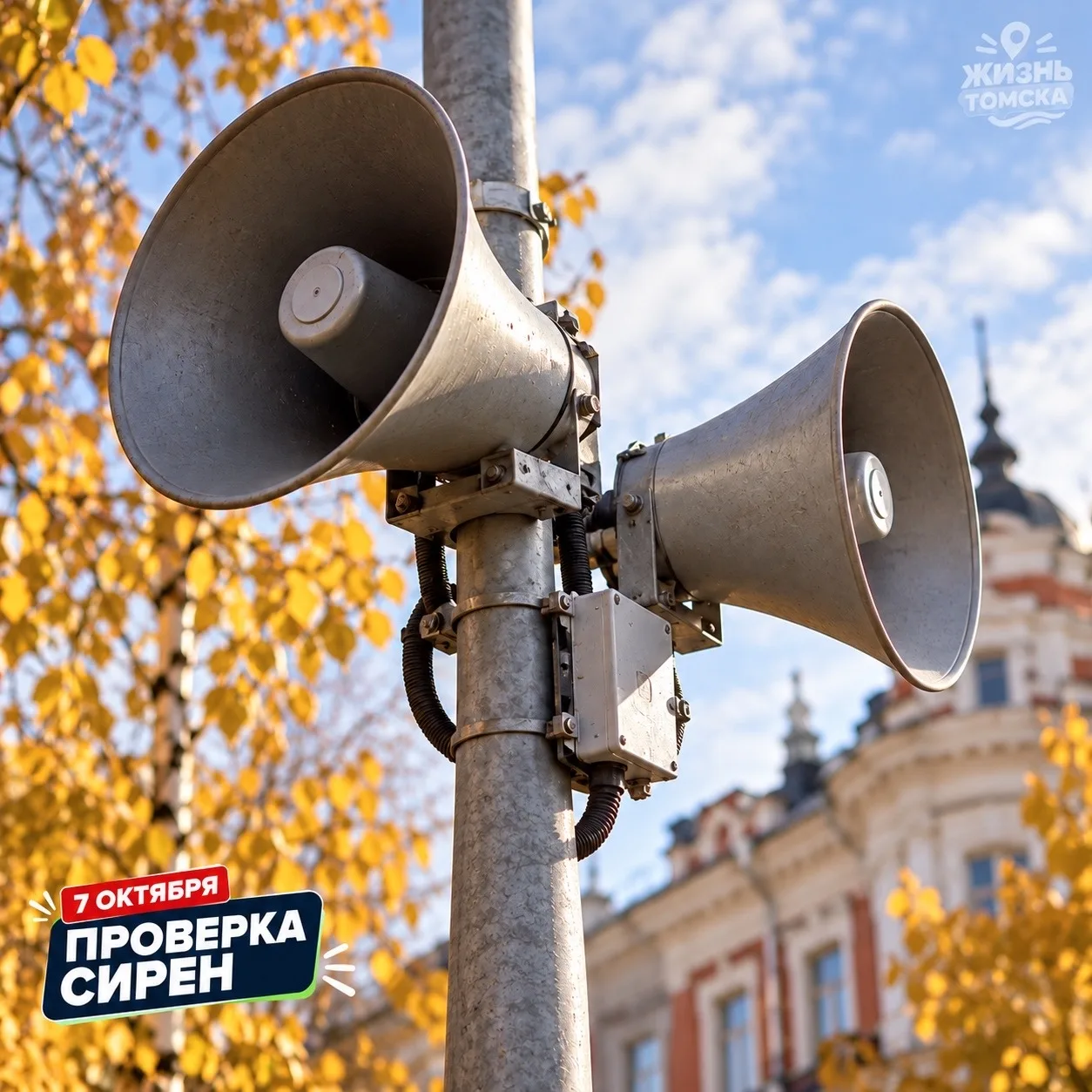 📢 7 октября в Томской области зазвучат сирены — это плановая проверка