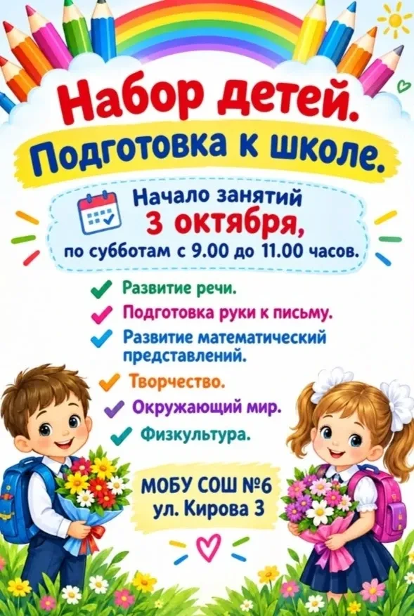ВНИМАНИЕ, БУДУЩИЕ ПЕРВОКЛАССНИКИ И ИХ РОДИТЕЛИ!