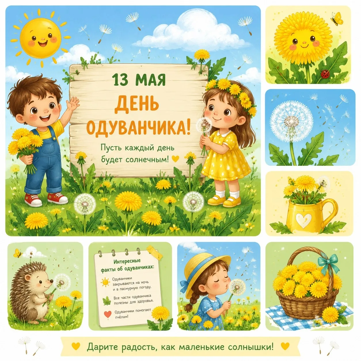 13 мая - День Одуванчика 🌼🌼🌼