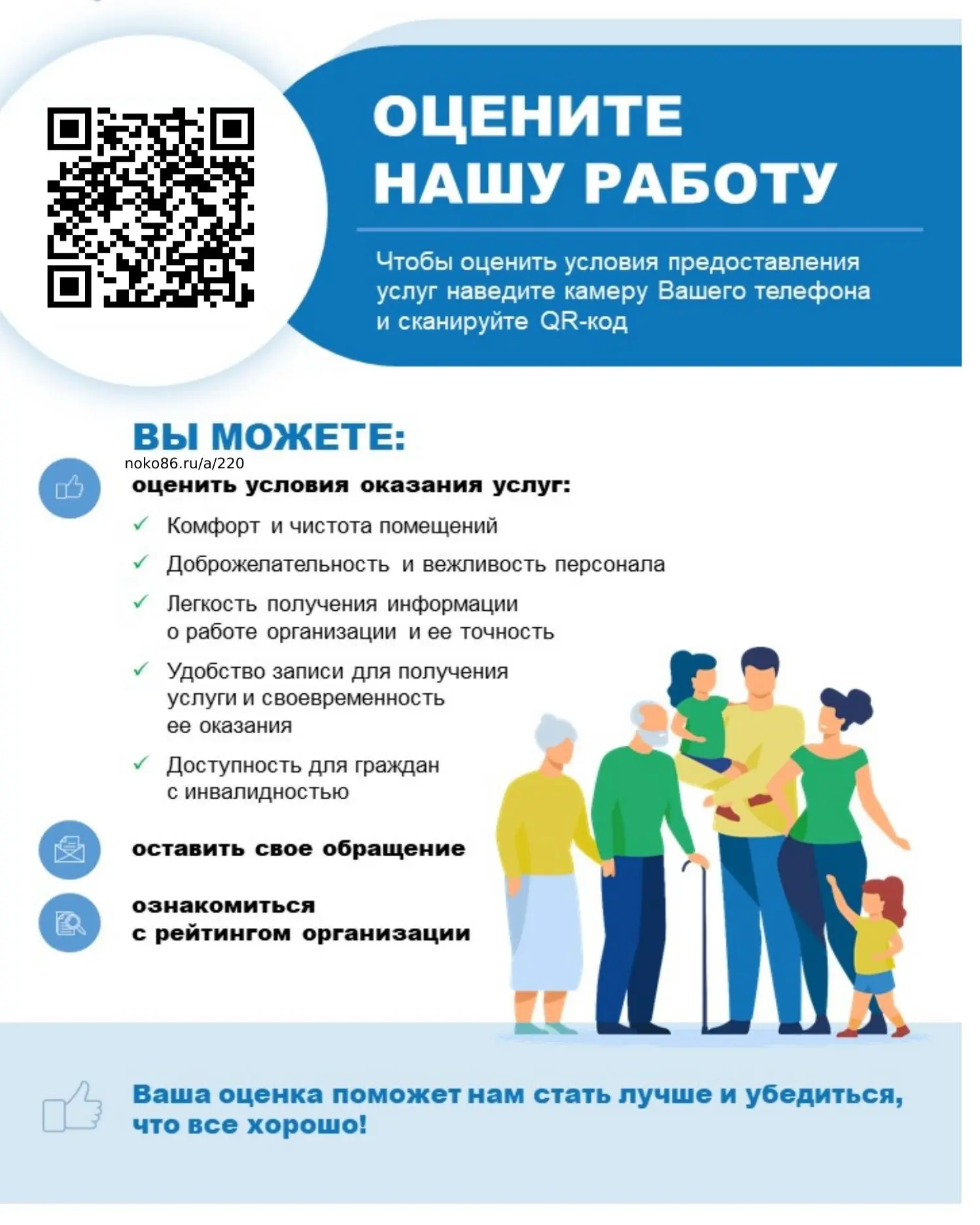 ✨ Уважаемые родители!

Наш детский сад   участвует в независимой оценке качества условий оказания ус