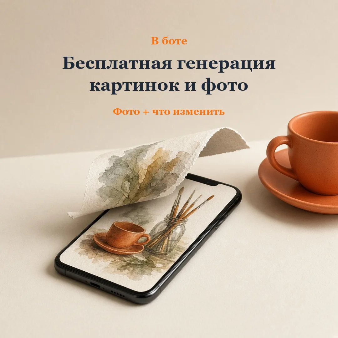 По просьбам подписчиков в боте появилась бесплатная генерация картинок и фото.