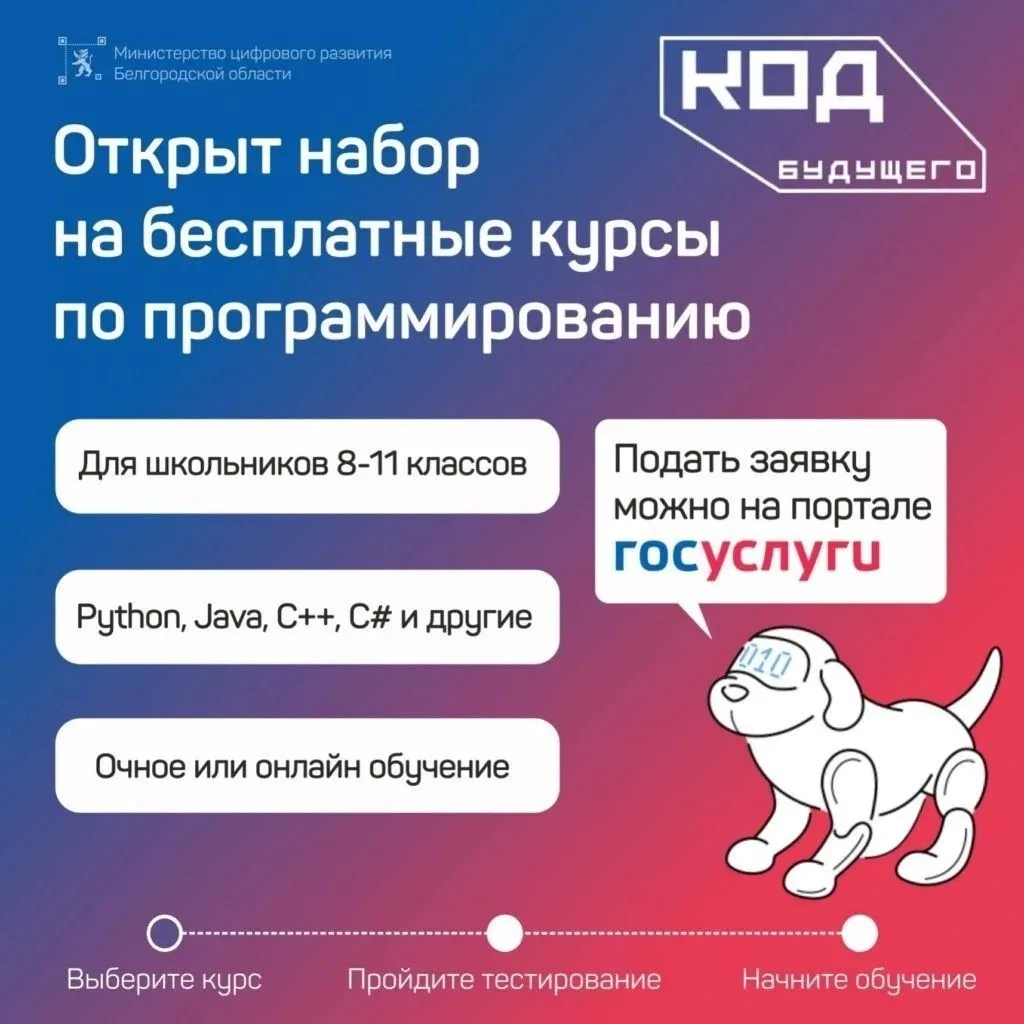 «Код будущего» в 2026 году: приглашаем школьников 8–11 классов и студентов колледжей на...