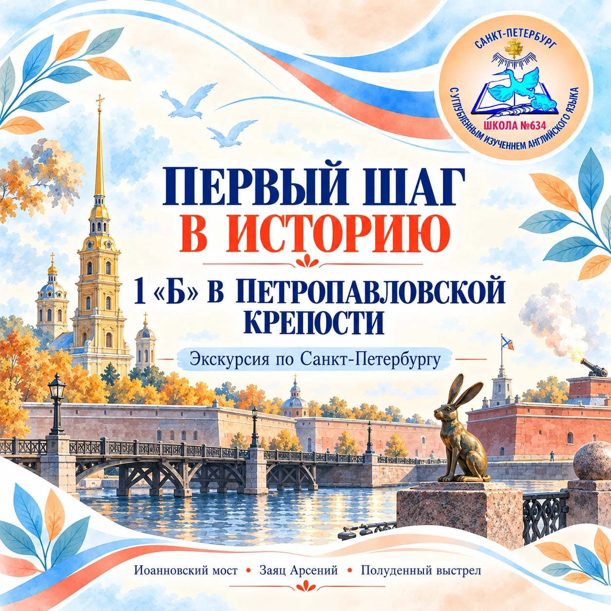 Первый шаг в историю: 1 «Б» покоряет Петропавловскую крепость🌟