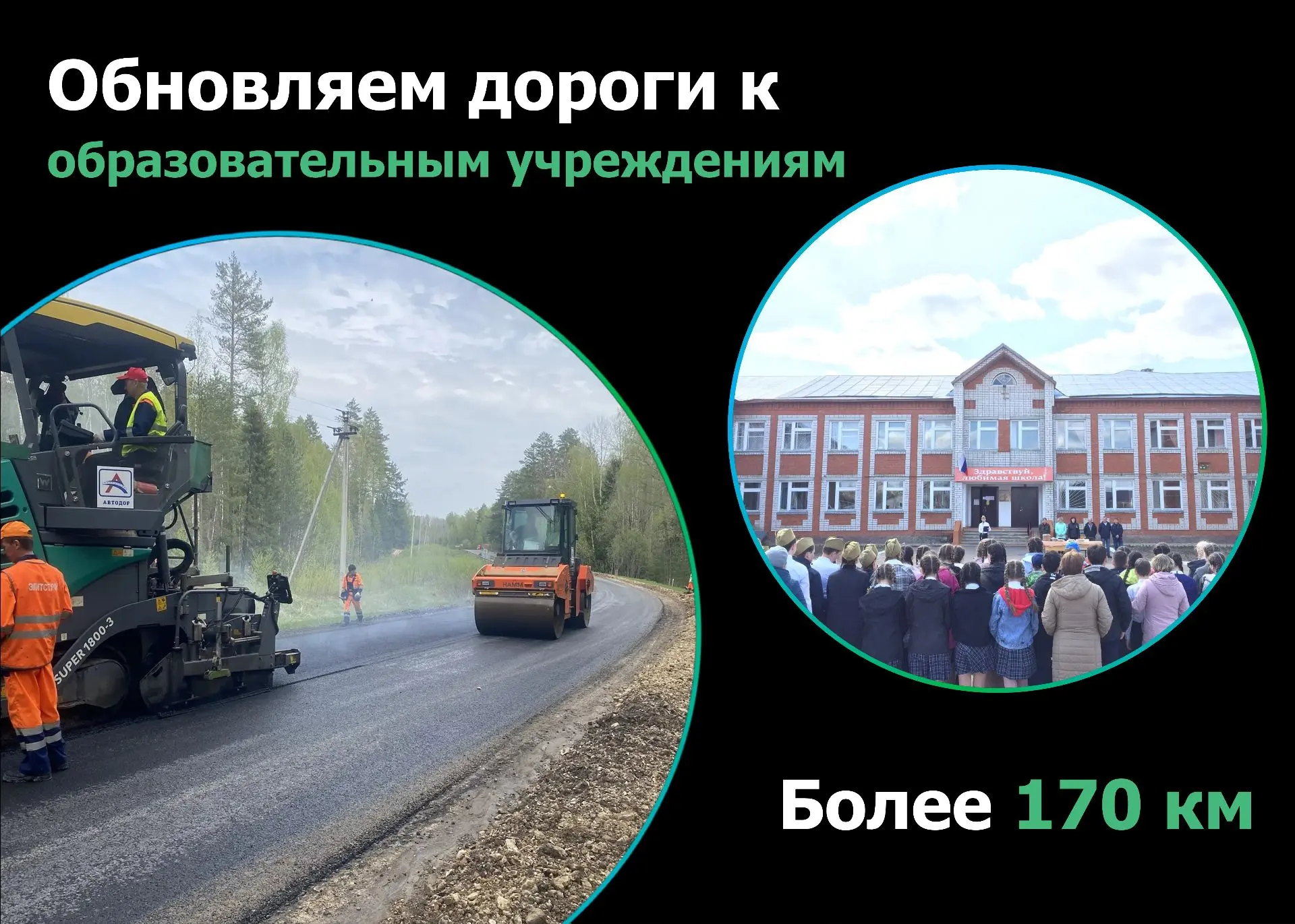 В рамках нацпроекта #ИнфраструктураДляЖизни обновляется свыше 170 км дорог, ведущих к о...